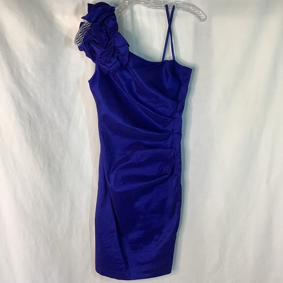 Hailey Longan by Adriana Papell One Shoulder Prom/Party Dress Sz 3/4 - Picture 3 of 9